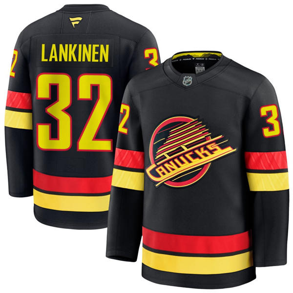 Men's Vancouver Canucks #32 Kevin Lankinen Fanatics Black Alternate Premium Jersey